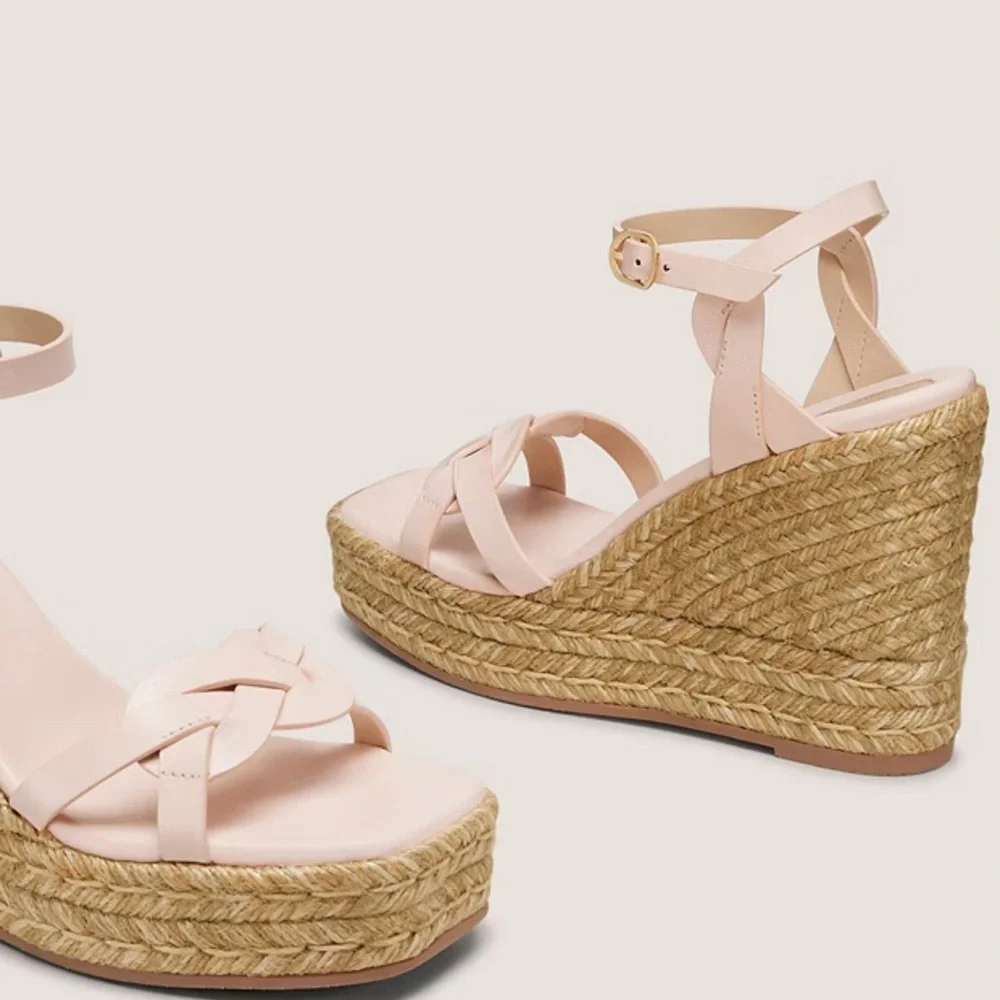 Brand New Stuart Weitzman Braida Max Espadrille Wedge in Rosewater Pink - Picture 4 of 6